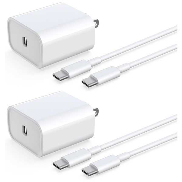 2-Pack Dabustar 33W Type-C Wall Charger With 6' USB-C Cables