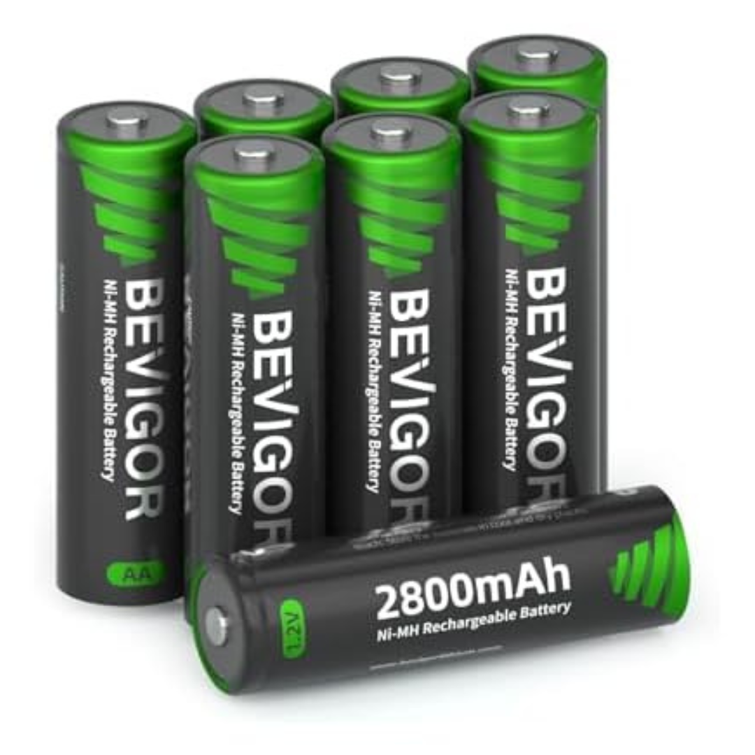8-Pack 2800mAh Rechargeable AA Batteries