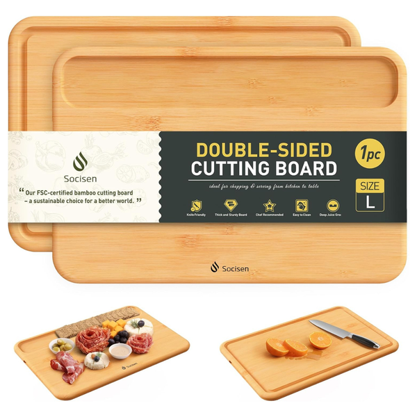 Bamboo Non Toxic Cutting Board With Juice Grooves