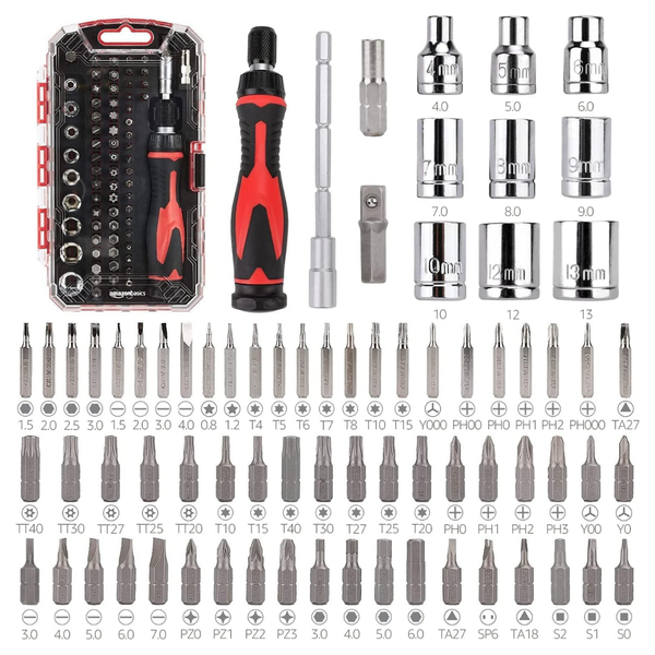 73-Piece Amazon Basics Magnetic Ratcheting Wrench & Screwdriver Set