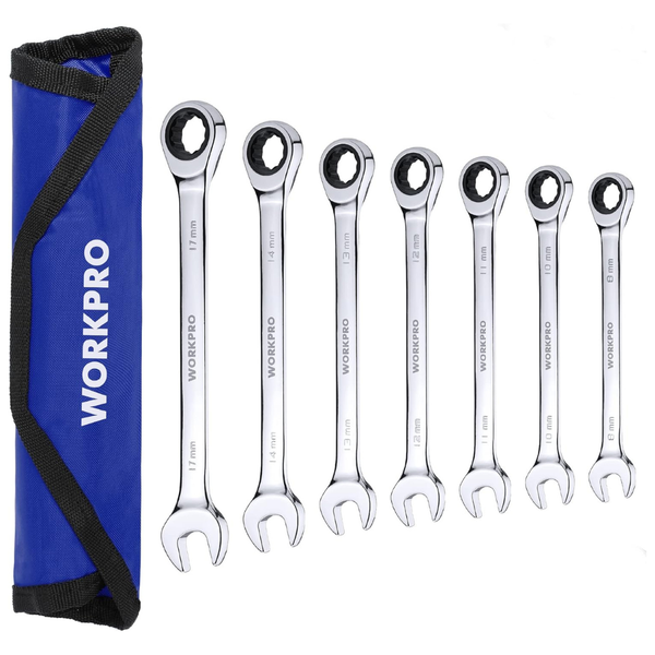 WORKPRO 7-Piece Ratcheting Combination Wrench Set