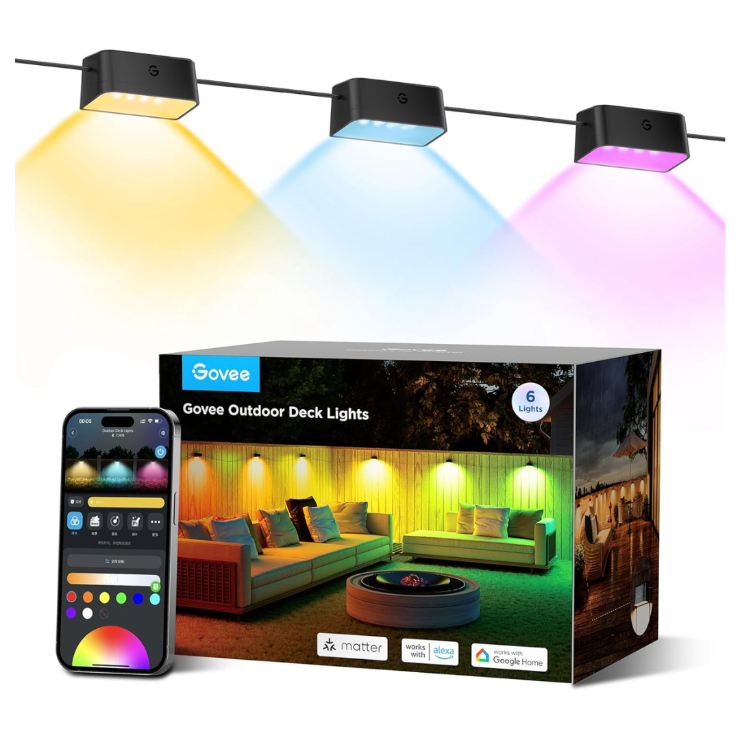 6-Pack Govee RGBIC Smart Outdoor Deck Lights (32.8ft)