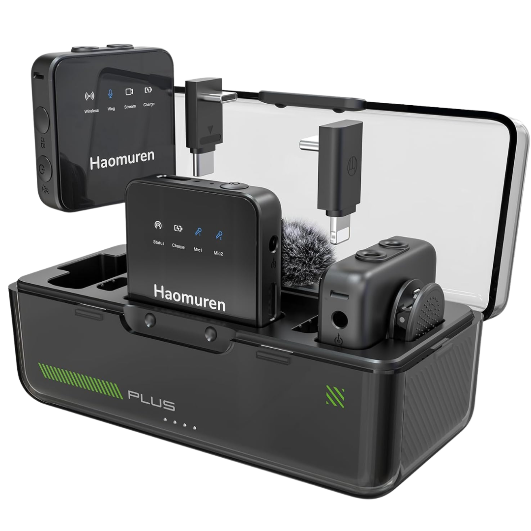 2-Pack Wireless Lavalier Microphone With Noise Cancellation (2 Colors)