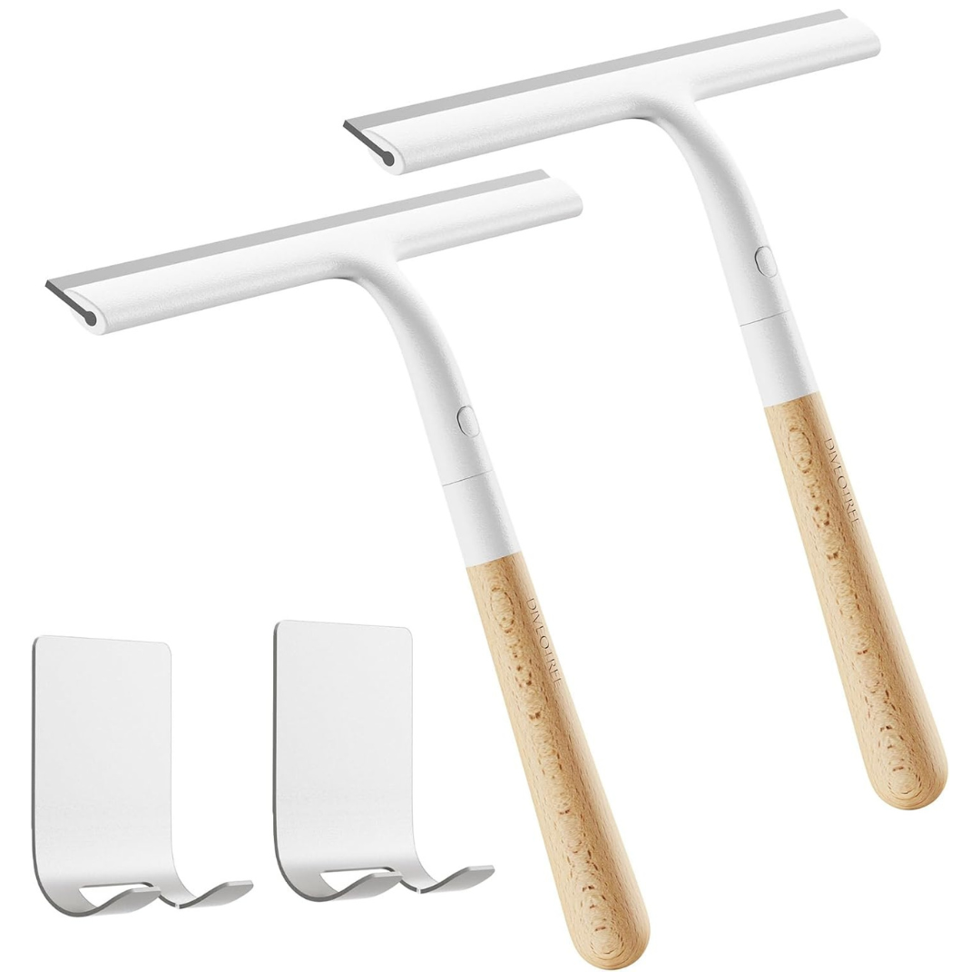 2-Pack Silicone Shower Squeegee For Glass & Doors