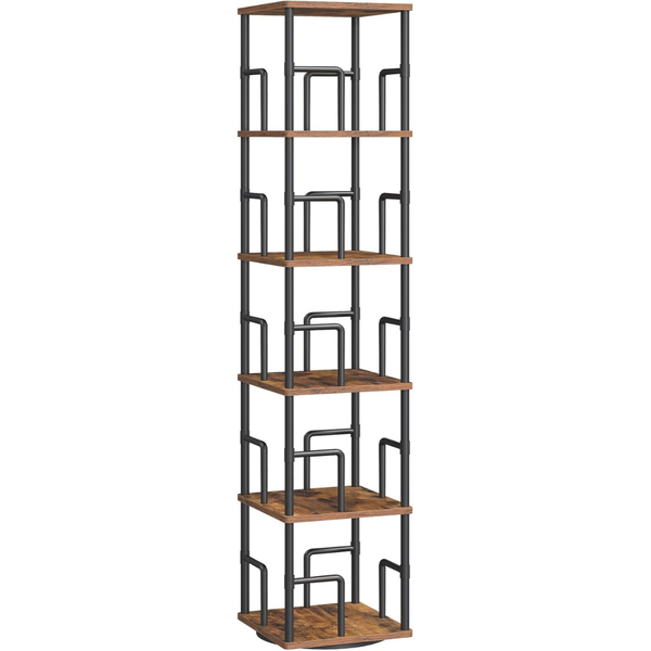5-Tier Rotating Bookshelf 360 Deg. Freestanding Corner Bookcase