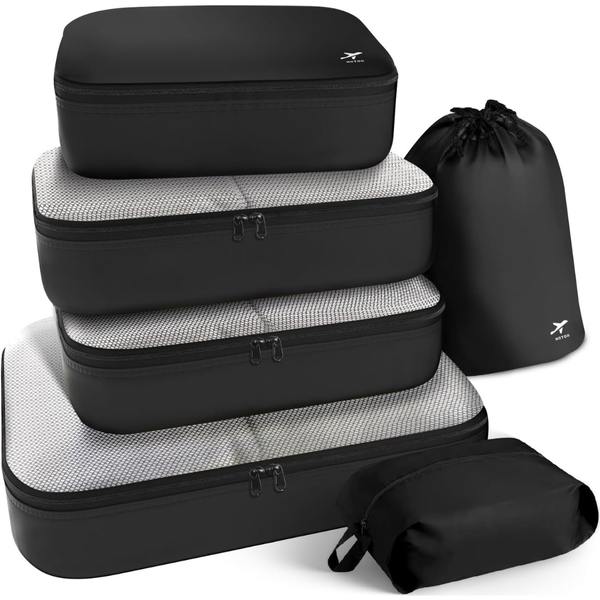 6-Piece Lightweight Packing Cubes Suitcase Organizer Bags Set