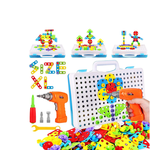 244-Piece Educational Building Toy Set With Drill