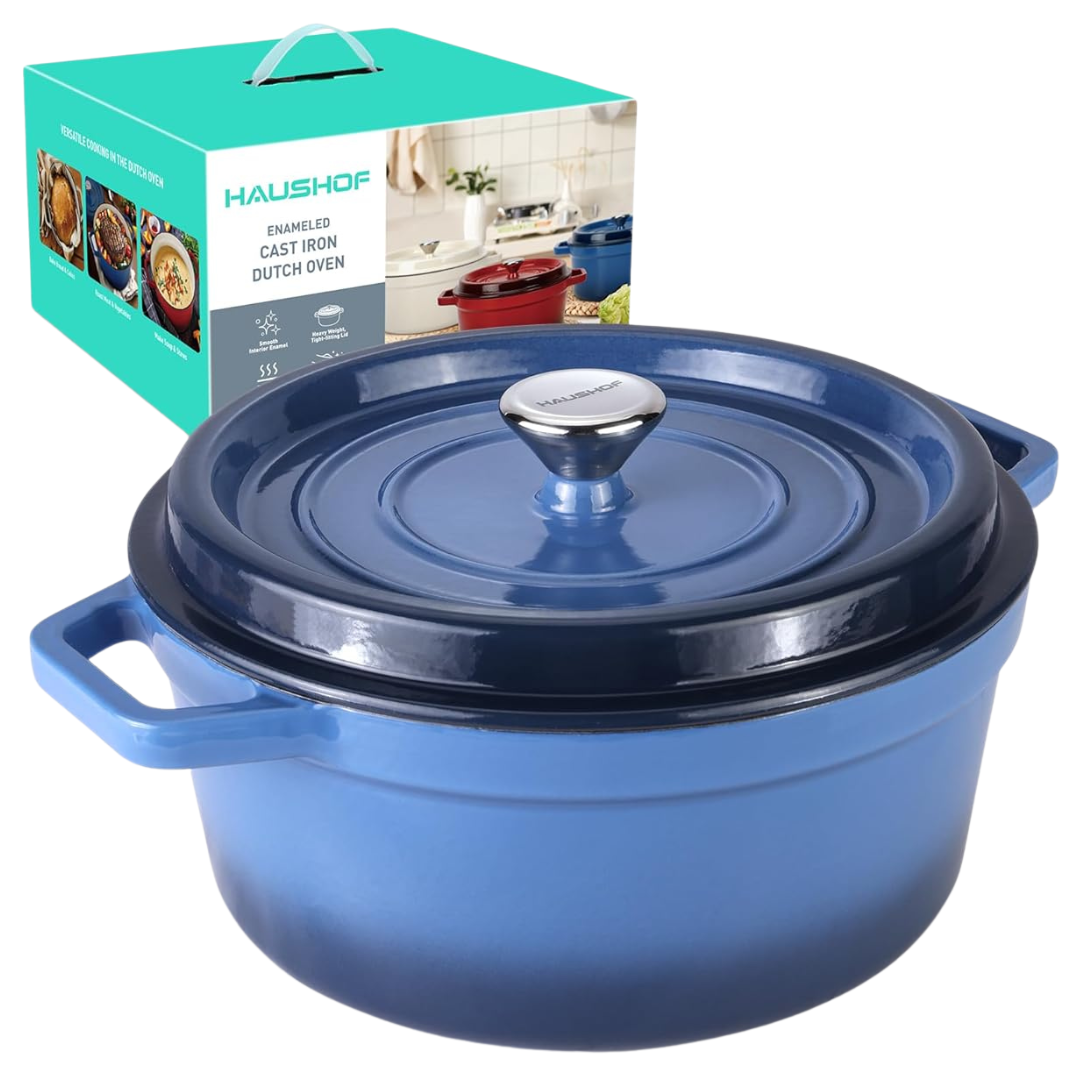5.3-Quart Enameled Cast Iron Dutch Oven With Lid