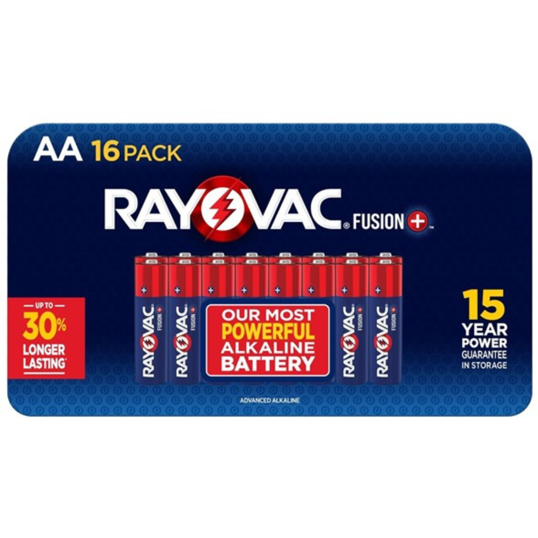 16-Pack Rayovac Fusion Double A Alkaline Batteries