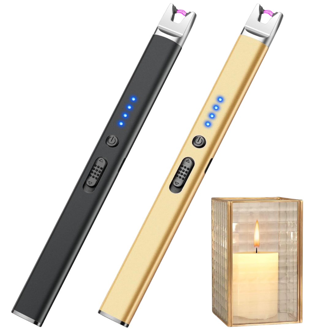 2-Pack USB Rechargeable Electric Plasma Arc Candle Lighters