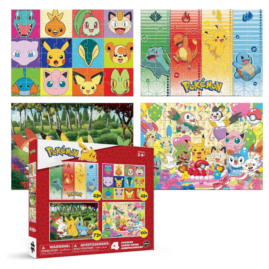 Kids Pokemon 4-in-1 Multipack Interlocking Jigsaw Puzzles