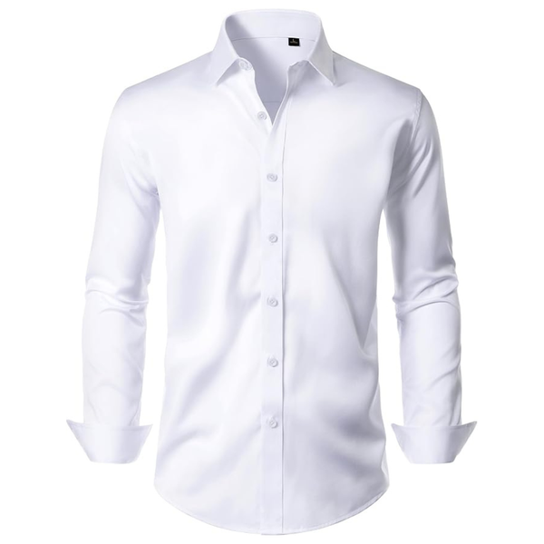 Men's Long Sleeve Wrinkle Free Stretch Casual Dress Shirts