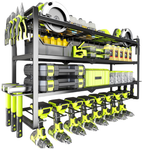 4-Tier Wall Mount Power Tool Organizer With 8 Drill Holders