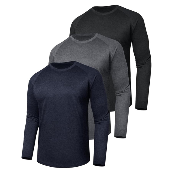 3-Pack Men's UV Sun Protection Quick-Dry Moisture T-Shirts