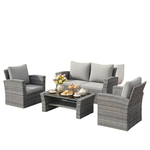 4-Piece Wisteria Lane Wicker Outdoor Patio Furniture Set