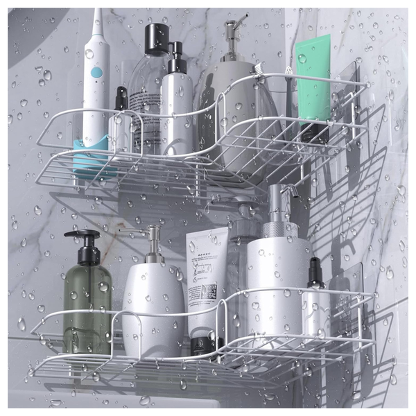2-Pack Moonlit Pond Adhesive Corner Shower Caddy