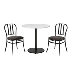 3-Piece Marble Table Top Indoor Dining Bistro Set