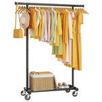 Hyseyy Metal Rolling Clothing Rack (Black)