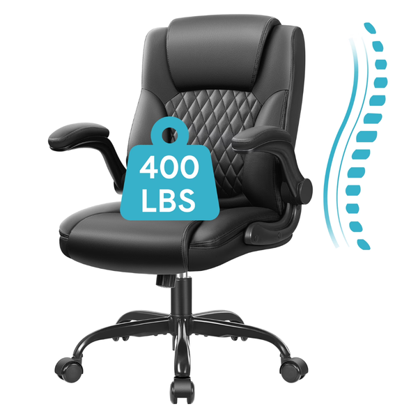 CoolHut High Back Executive Leather Office Chair (Black)