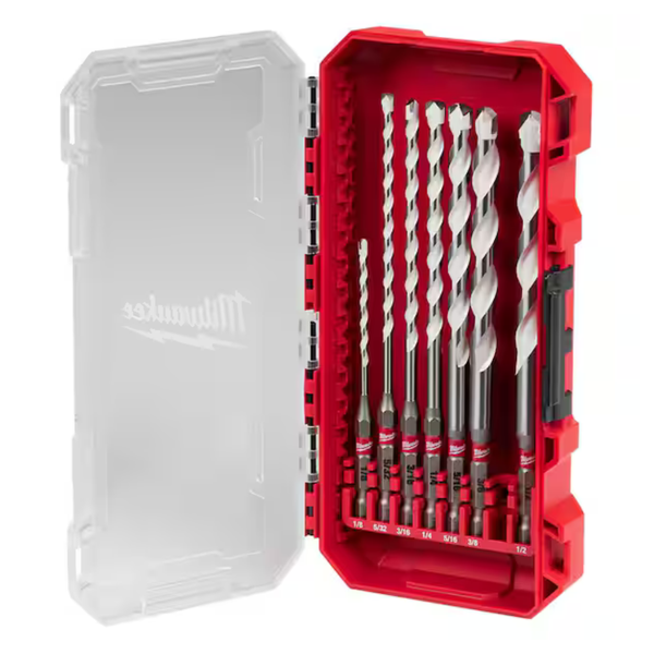 7-Piece Milwaukee Shockwave Carbide Multi-Material Drill Bit Set