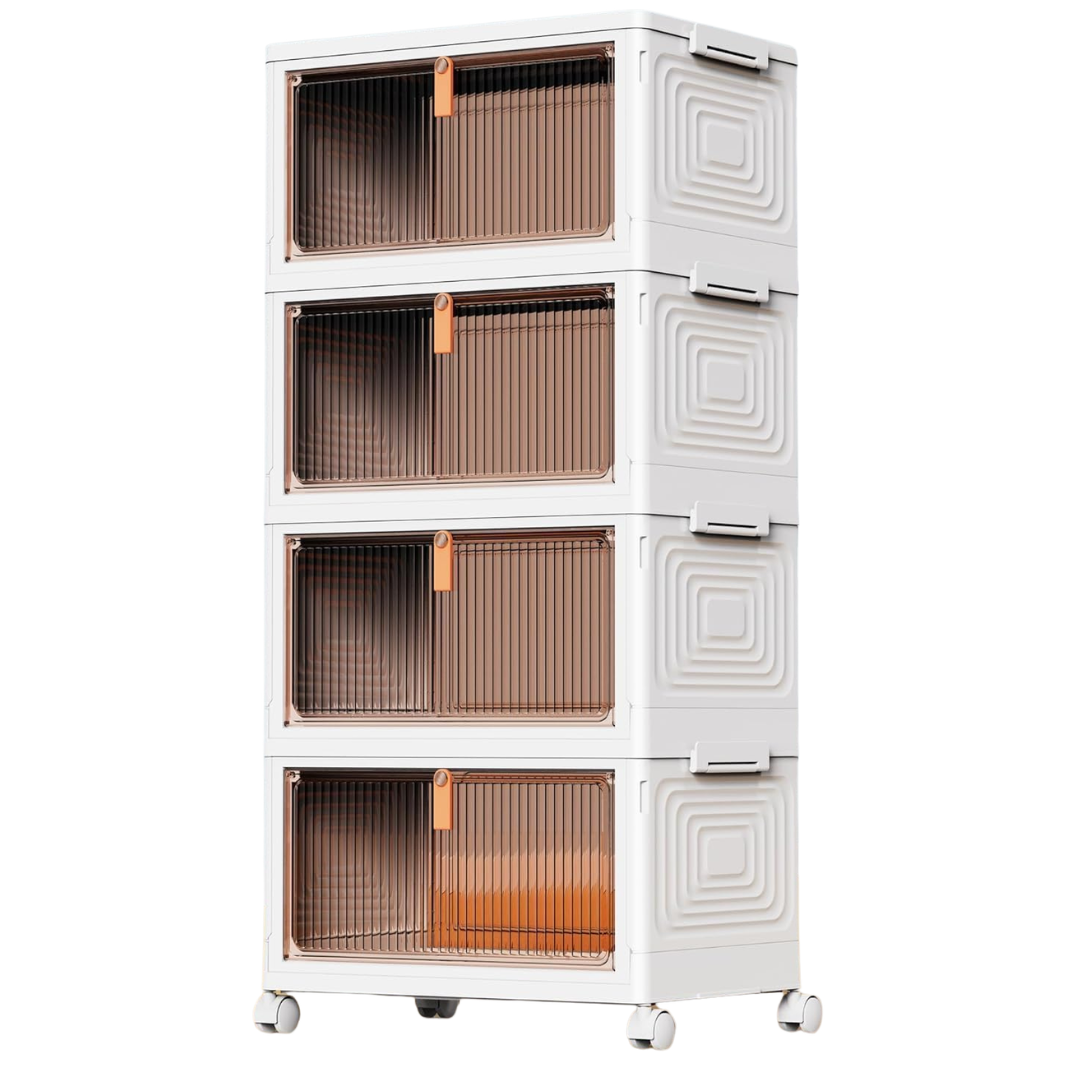 4-Tier 23-Qt Plastic Storage Containers With Lid & Wheels