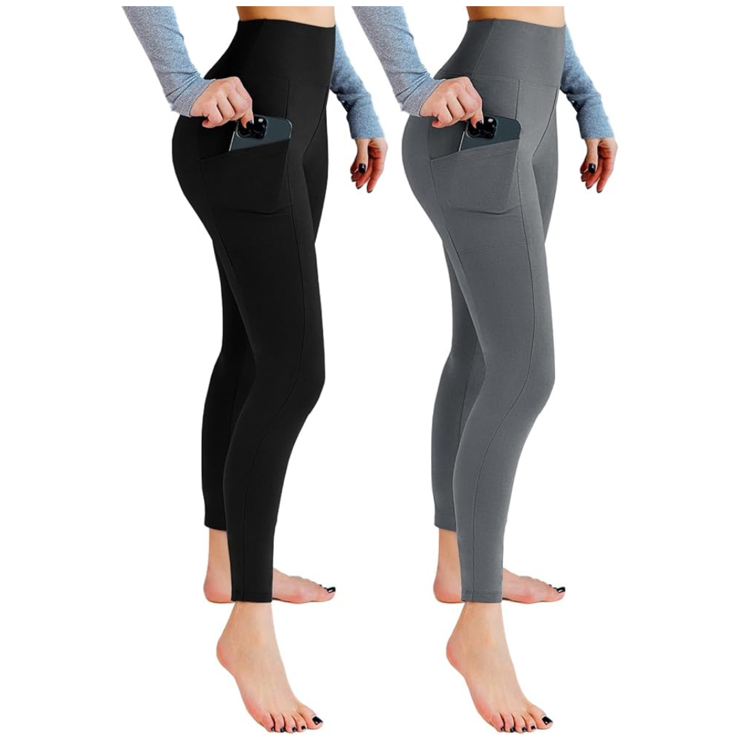 2-Pack Women's High Waisted Soft Leggings W/ Pockets (Various)
