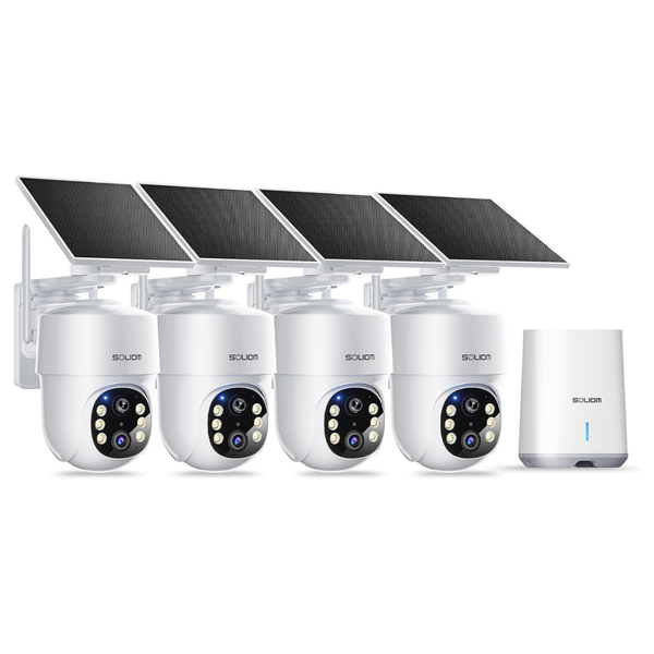 4-Count SOLIOM 5MP Solar Wireless Outdoor Security Cameras