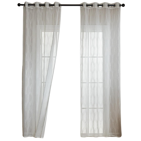 Amazon Basics 2-Piece Embroidery Sheer Curtain Set