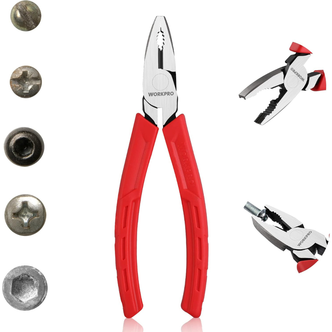 Workpro 6.5" Linesman S Screw Extractor Pliers W/Unique Non-Slip Jaws