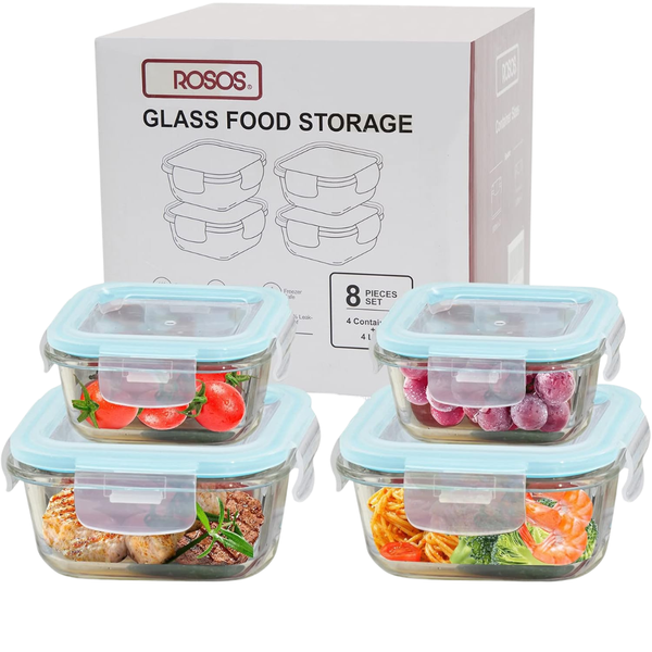 6-Pack Glass Food Storage Containers With Lids