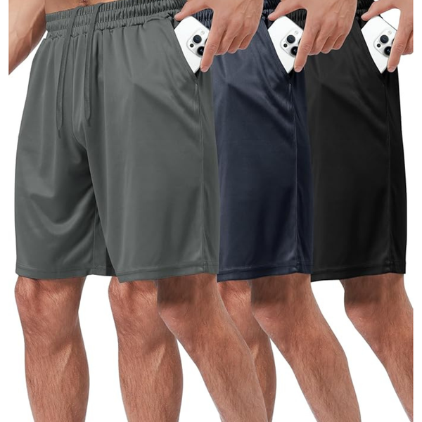 3-Pack Boojo Gym Basketball Men's Shorts With Pockets