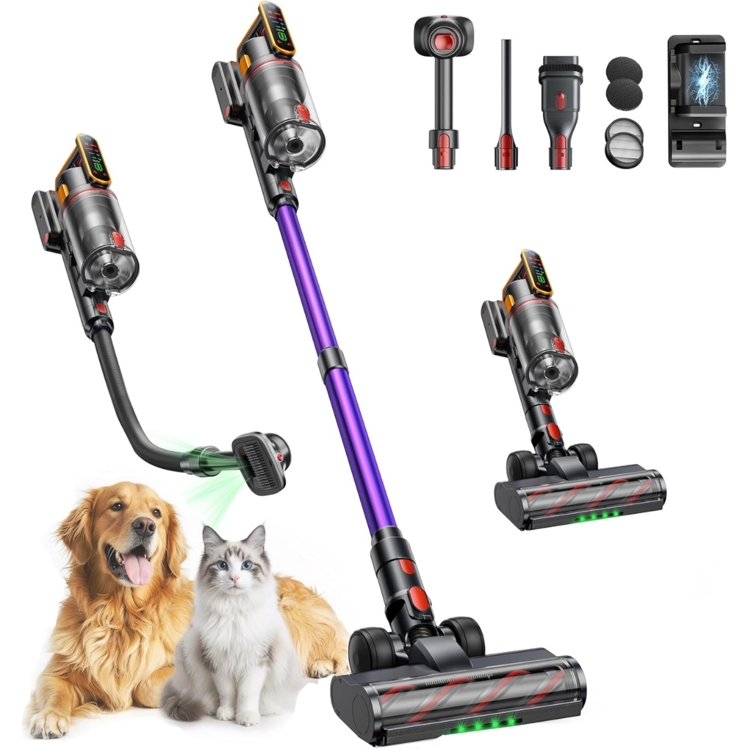 Cordless 50KPa/600W/65Mins Stick Vacuum Cleaners