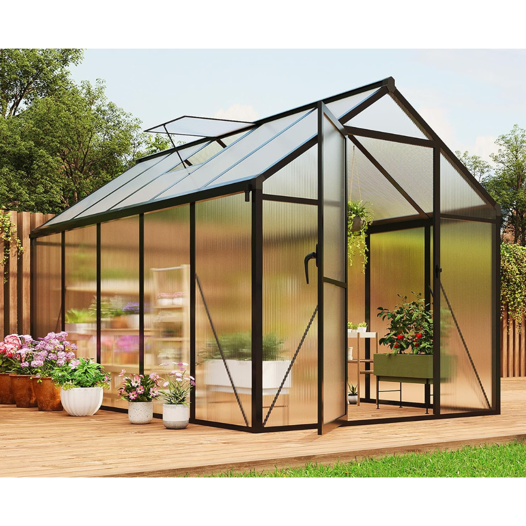 6ft x 10ft Polycarbonate Greenhouse With Aluminum Frame