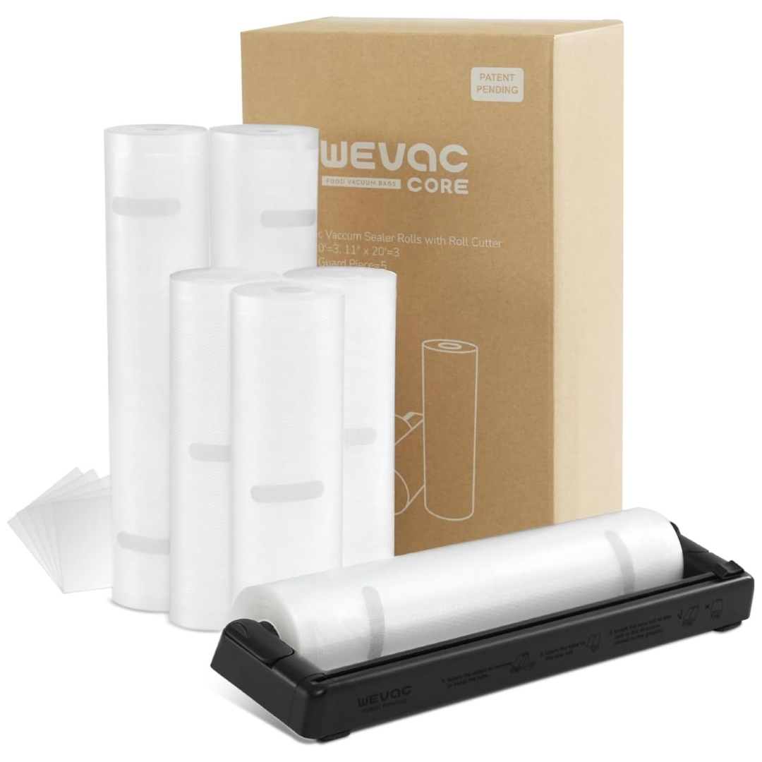 6-Pack Wevac Leakproof Vacuum Sealer Rolls w/ Dispenser