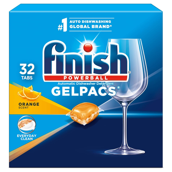 32-Count Finish Gelpacs Dishwasher Detergent (Orange)