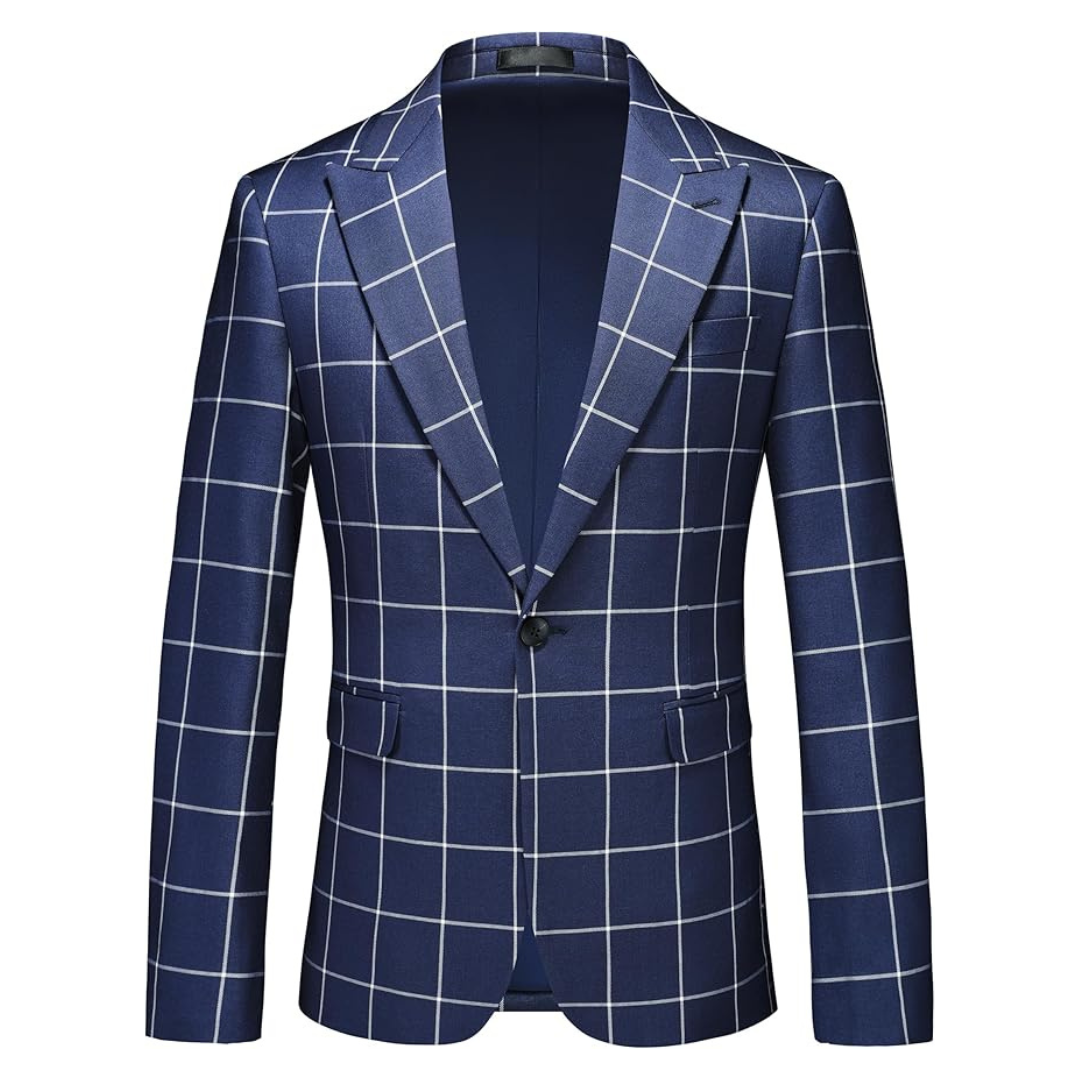 Men's Slim Fit Plaid Checkered Sport Coat