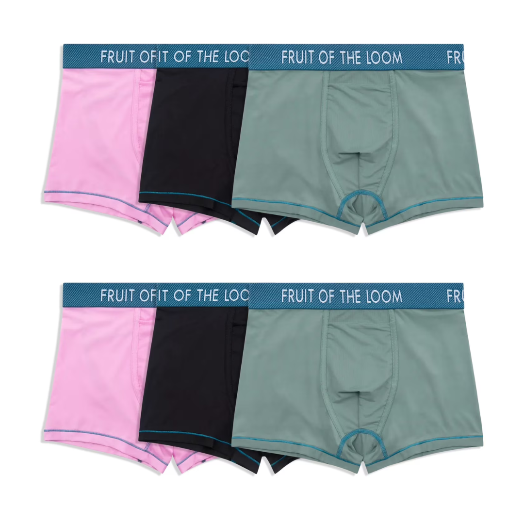 6-Pack Fruit Of The Loom Men's Performance Cooling Boxer Briefs