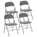 4-Pack PU Leather Portable Folding Dining Chiars Set