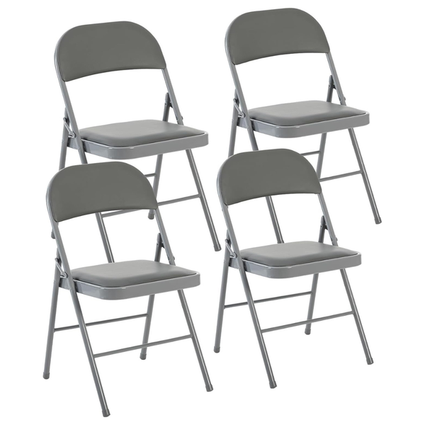 4-Pack PU Leather Portable Folding Dining Chiars Set