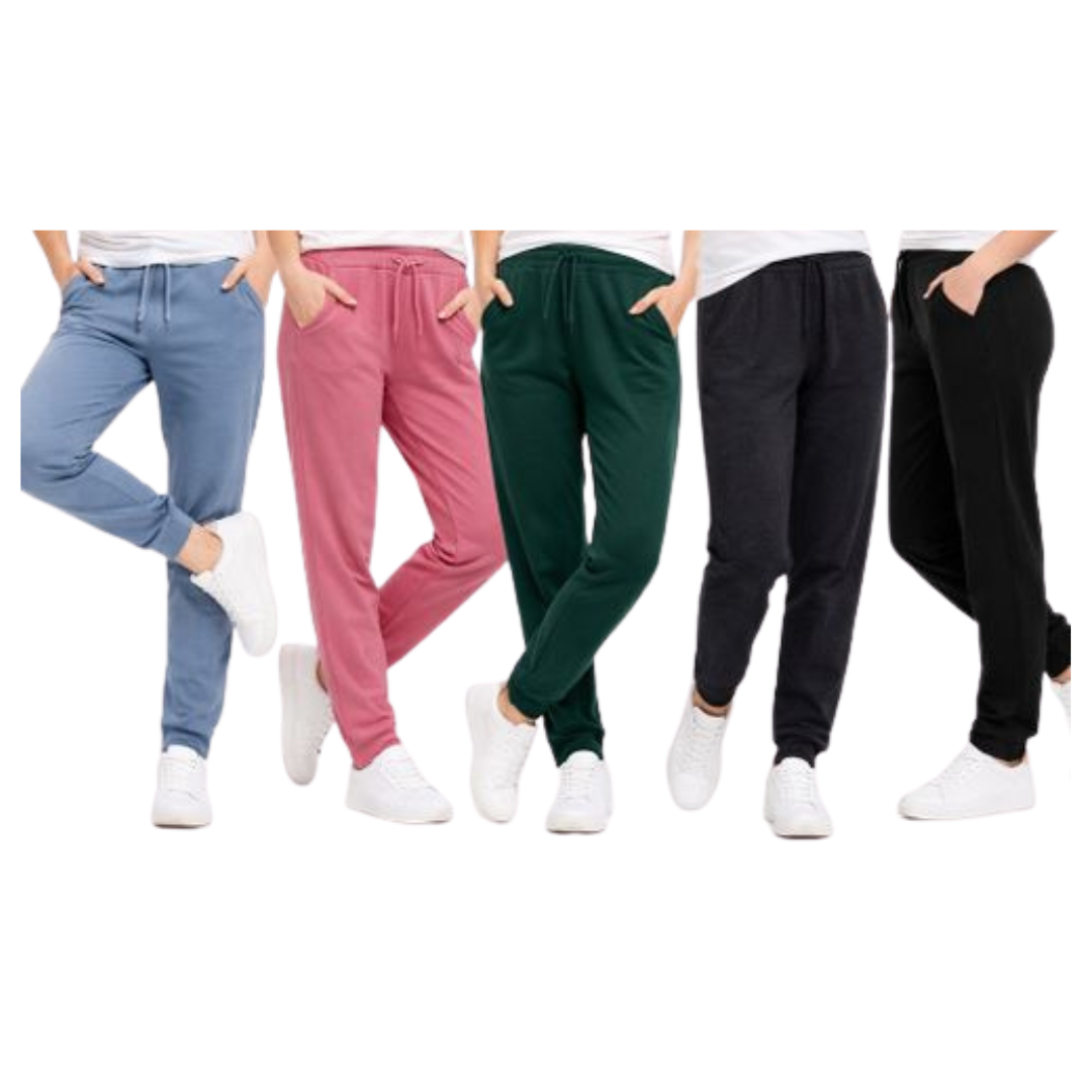 3 Pack Women's Fleece Lined Jogger Sweatpants With Thick Waistband