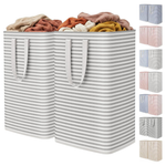 2-Pack 80L Each Cotton Collapsible Laundry Hamper Baskets