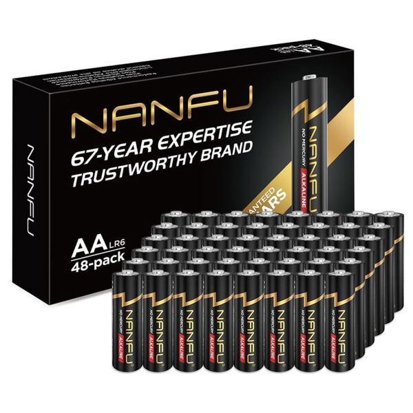 48-Pack Nanfu AA Premium LR6 Alkaline 1.5 V Batteries