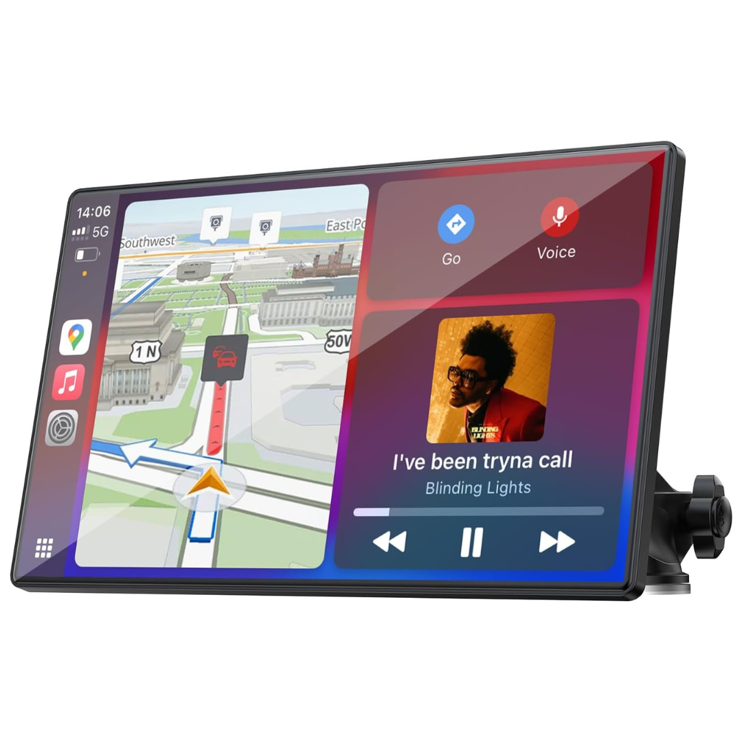 Topexplore Portable 9" Wireless CarPlay & Android Auto Screen