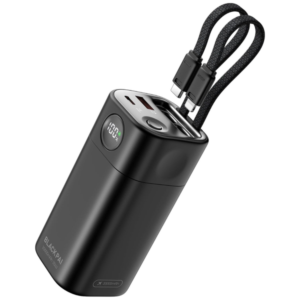 20,000mAh 35W PD Portable Charger Power Bank W/ Built-in USB-C & Cables