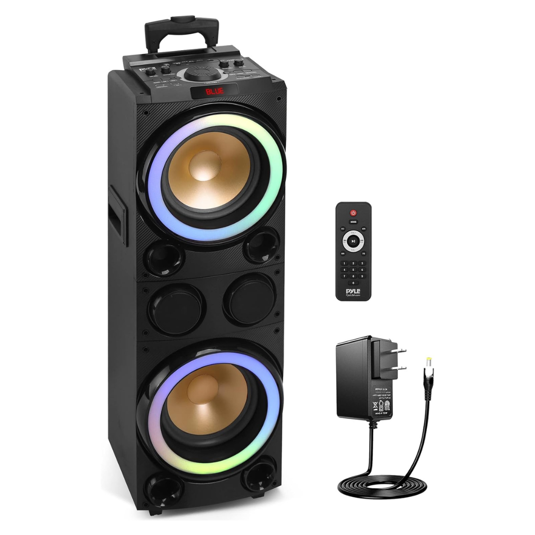 10" Portable Bluetooth Karaoke Speaker With LED Lights