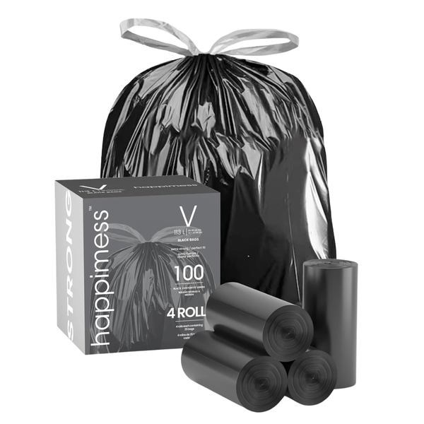 100-Count happimess 30 Gallon Drawstring Unscented Trash Can Liner