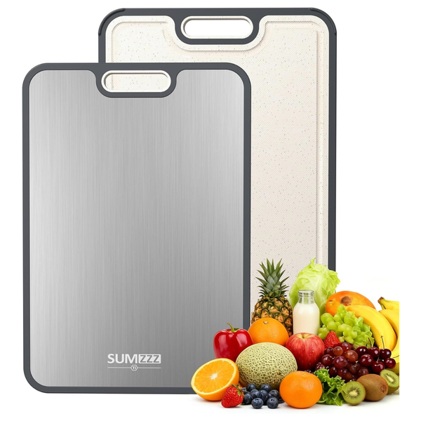 16" x 11" Double Sided Titanium Kitchen Cutting Board