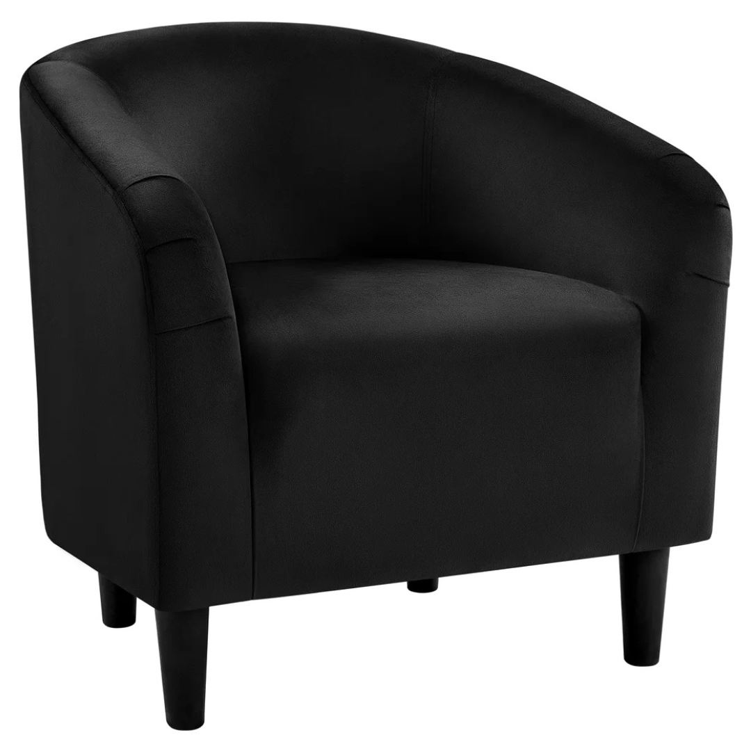 Set Of 2 Renwick Modern Upholstered Accent Chair (Black Velvet)