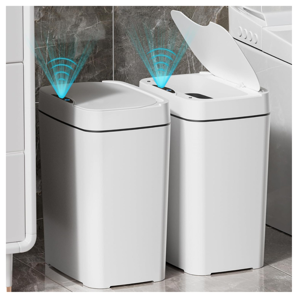 2-Pack 2.7-Gal Vanpopubs Automatic Bathroom Smart Trash Can W/ Lid