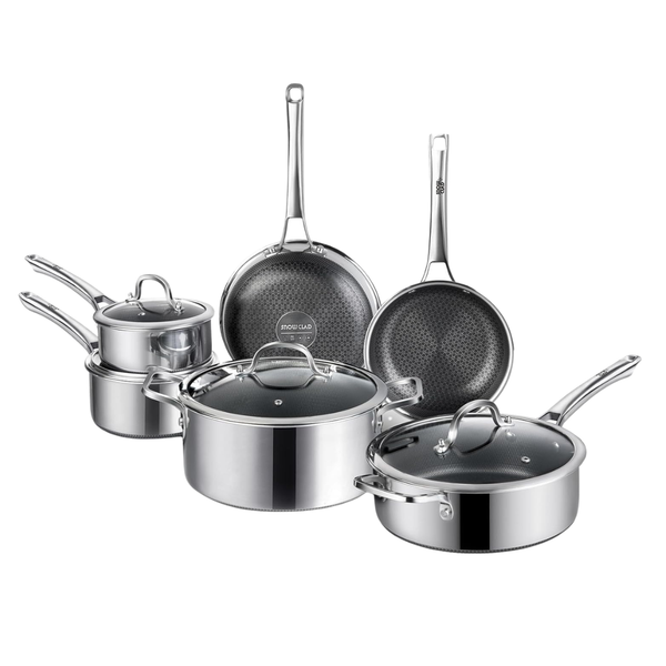 10-Piece Stainless Steel Nonstick Frying Pan Set
